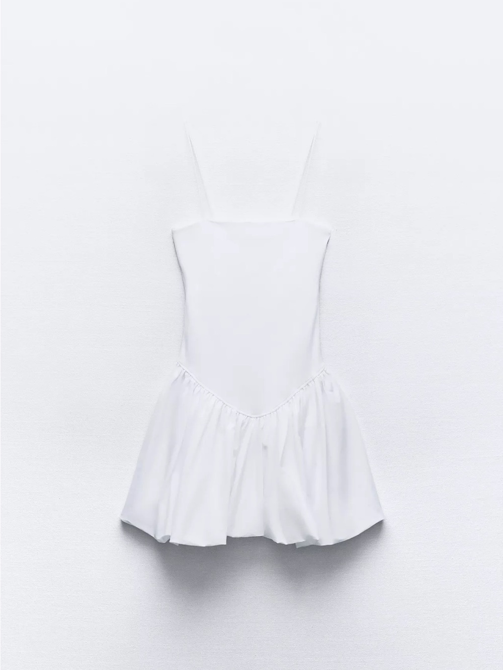 Zara Mixed Rib Poplin Balloon Dress